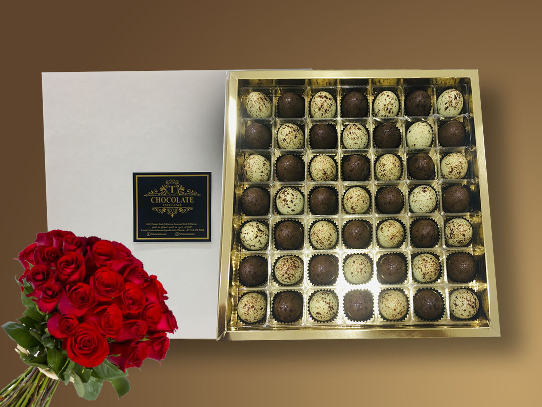 Eggs Chocolate Box And Roses Bouquet 10 Pieces