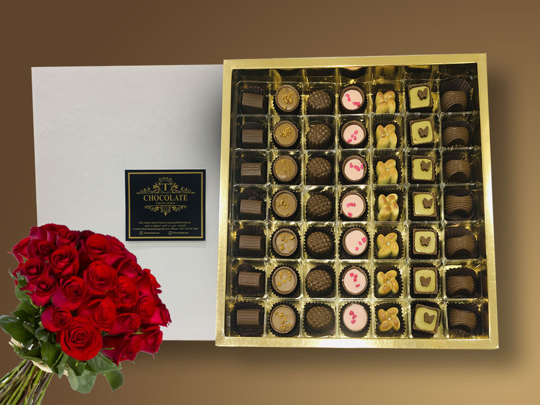 Mixed Chocolate Box Roses And Bouquet 10 Pieces