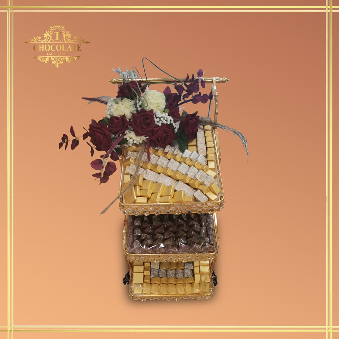 Chocolate Trolley Arrangement Red Z611